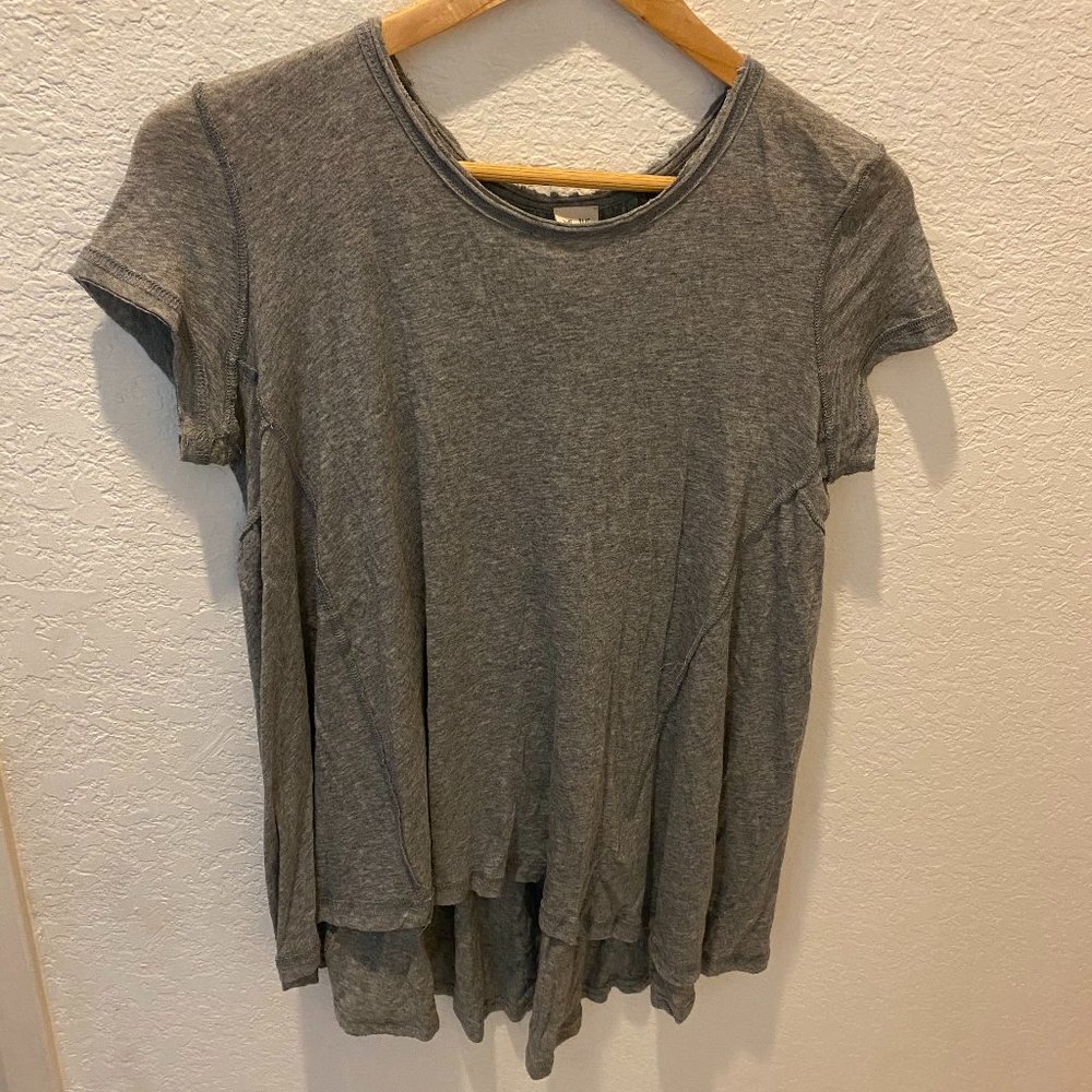 Free People | Grey Flowy Babydoll Back T-Shirt